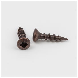 #6 x 5/8" Antique Brass Square Drive Coarse Thread Oval Head Screw Sold by the Keg. Order 25 for a Keg of 25,000 Screws