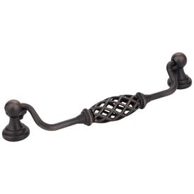 160 mm Center-to-Center Brushed Oil Rubbed Bronze Birdcage Tuscany Drop & Ring Pull