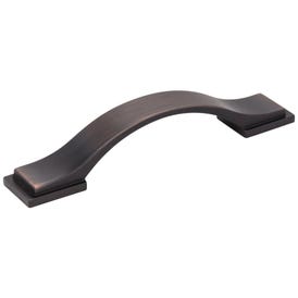 96 mm Center-to-Center Brushed Oil Rubbed Bronze Strap Mirada Cabinet Pull