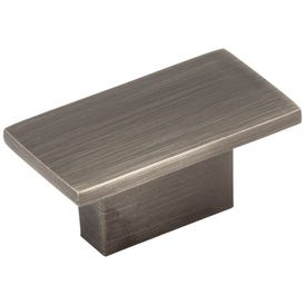 1-9/16" Overall Length Brushed Pewter Rectangle Mirada Cabinet Knob