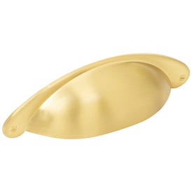 3" Center-to-Center Brushed Gold Lyon Cabinet Cup Pull