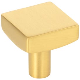1-1/8" Overall Length Brushed Gold Square Dominique Cabinet Knob