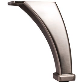 4-1/8" H Satin Nickel Square Curved Metal Furniture Leg