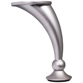 Adjustable 4-1/2" – 4-5/8" Dull Chrome Round Curved Metal Furniture Leg