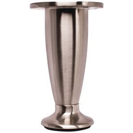 Adjustable 4" – 4-1/2" Satin Nickel Round Metal Furniture Leg