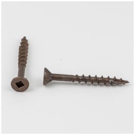 #8 x 1-1/2" Clear Brown Wax Square Drive Type 17 Coarse Thread Flat Head Screw with Nibs Sold by the Keg. Order 6 for a Keg of 6,000 Screws