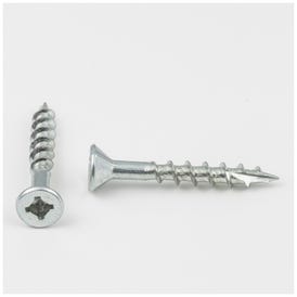 #8 x 1-1/4" Zinc Plated Square/Phillips Drive Type 17 Coarse Thread Flat Head Nib Screw Sold by the Box. Order 2 for a Box of 2,000 Screws