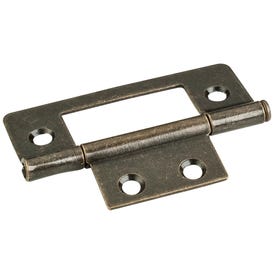 Brushed Antique Brass 3" Loose Pin Non-Mortise Hinge 4 Hole