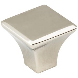 1-1/8" Overall Length Polished Nickel Square Marlo Cabinet Knob