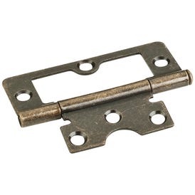 Brushed Antique Brass 3" Swaged Loose Pin Non-Mortise Hinge with 6 Holes