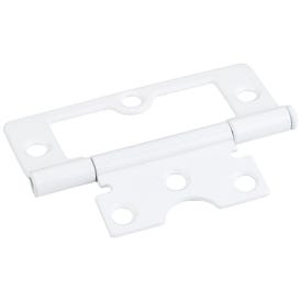 White 3" Swaged Loose Pin Non-Mortise Hinge with 6 Holes