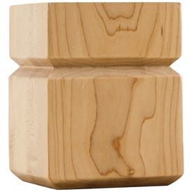 3-1/2" W x 4-1/2" H Square Grooved Shaker Bun Foot