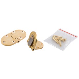Butler Tray Hinge Polybagged with 6 Brass Screws. 40 Bags/Box, 6 boxes/Ctn, 240 Bags/Ctn