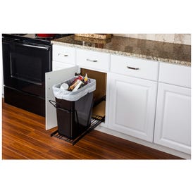 Black Single Can Wire Bottom-Mount Trashcan Pullout