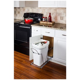 Polished Chrome Single Can Wire Bottom-Mount Trashcan Pullout
