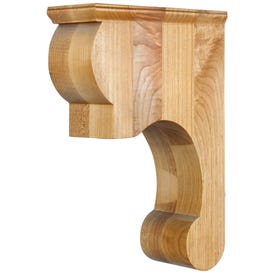 3-3/8" W x 8" D x 11-3/4" H Cherry Scrolled Smooth Corbel