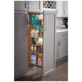12" Wide 74" Tall Chrome Wire Soft-close Pantry Pullout