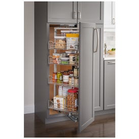 12" Wide 74" Tall Chrome Wire Soft-close Pantry Swingout