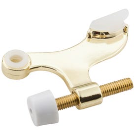 Hinge Pin Door Stop with Self-Adjusting Pad - Polished Brass