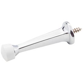 Solid Door Stop with Fixed Screw Attachment - Polished Chrome