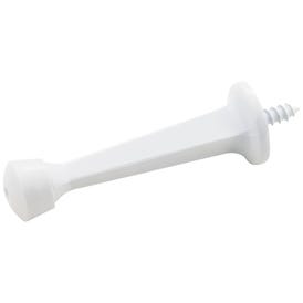 Solid Door Stop with Fixed Screw Attachment -  White