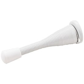 3" Spring Door Stop with Rubber Tip - White