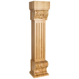 8" W x 7" D x 36" H Fluted Acanthus Fireplace Corbel