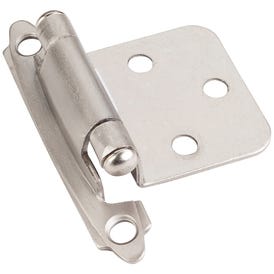 Decorative Self-closing Overlay Hinge, Face Frame Mount - Satin Nickel