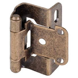 1/2" Overlay Self-closing Partial Wrap 2 Hole Burnished Brass