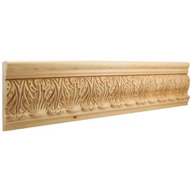 1-1/4" D x 5-3/4" H Basswood Acanthus Hand Carved Moulding