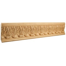 7/8" D x 4-3/4" H Basswood Acanthus Hand Carved Moulding