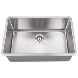 30" L x 18" D x 10" H Undermount 16 Gauge Handmade Stainless Steel Single Bowl Sink