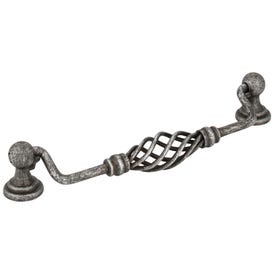 160 mm Center-to-Center Distressed Antique Silver Twisted Zurich Drop & Ring Pull