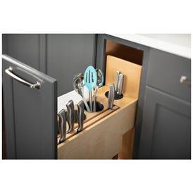 "No Wiggle" Magnetic Knife Organizer Soft-close Pullout