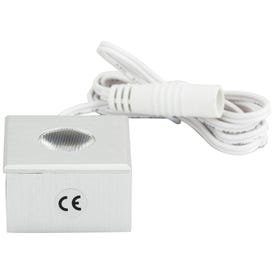 105 Lumens/Fixture 12-volt Accent Output Mini Square Series Puck Light, Single-White, Brushed Aluminum