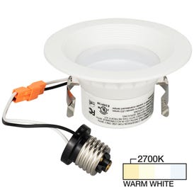 900 Lumen 4" Trimmed Retro-Fit Recessed Can Light, Single-White, Warm White 2700K