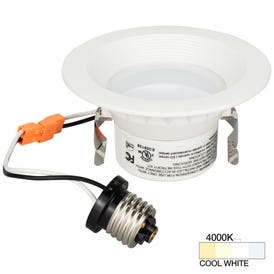 900 Lumen 4" Trimmed Retro-Fit Recessed Can Light, Single-White, Cool White 4000K
