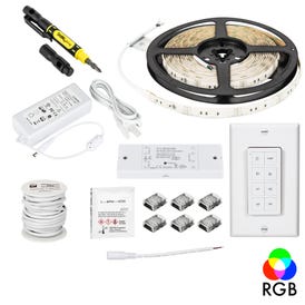 16 Ft. 130 Lumens/Ft.. 12-volt Accent Output Multi-Color RGB Wireless Controller Tape Light Kit, 1 Zone 1 Area