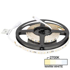 16 Ft, 120 Lumens/Ft. 12-volt Accent Output LED Tape Light, Single-White, Warm White 2700K