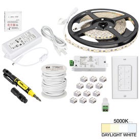 16 Ft. 225 Lumens/Ft.. 12-volt Standard Output Quattro Wireless Controller Tape Light Kit, 1 Zone 1 Area, Daylight White 5000K