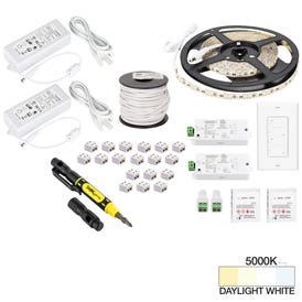 16 Ft.. 225 Lumens/Ft. 12-volt Standard Output Duo Wireless Controller Tape Light Kit, 2 Zone 2 Area, Single-White, Daylight White 5000K