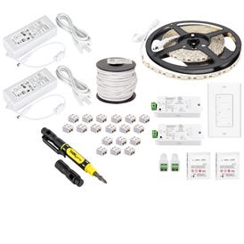 16 Ft.. 225 Lumens/Ft. 12-volt Standard Output Duo Wireless Controller Tape Light Kit, 2 Zone 2 Area, Single-White