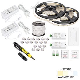 32 Ft.. 225 Lumens/Ft. 12-volt Standard Output Duo Wireless Controller Tape Light Kit, 2 Zone 2 Area, Single-White, Warm White 2700K
