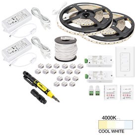 32 Ft.. 225 Lumens/Ft. 12-volt Standard Output Duo Wireless Controller Tape Light Kit, 2 Zone 2 Area, Single-White, Cool White 4000K