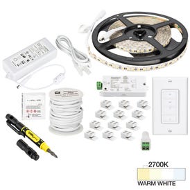 16 Ft., 225 Lumens/Ft. 12-volt Standard Output Uno Wireless Controller Tape Light Kit, 1 Zone 1 Area, Single-White, Warm White 2700K