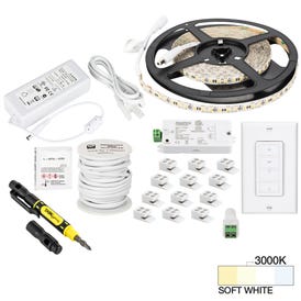 16 Ft., 225 Lumens/Ft. 12-volt Standard Output Uno Wireless Controller Tape Light Kit, 1 Zone 1 Area, Single-White, SoFt. White 3000K