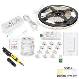 16 Ft., 225 Lumens/Ft. 12-volt Standard Output Uno Wireless Controller Tape Light Kit, 1 Zone 1 Area, Single-White, Daylight White 5000K