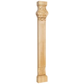 35-1/2" H Maple Acanthus & Shell Pilaster