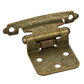 Traditional 1/2" Overlay Hinge with Screws - Burnished Brass