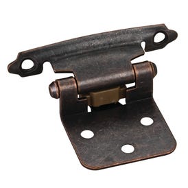 Traditional 1/2" Overlay Hinge with Screws - Dark Brushed Antique Copper